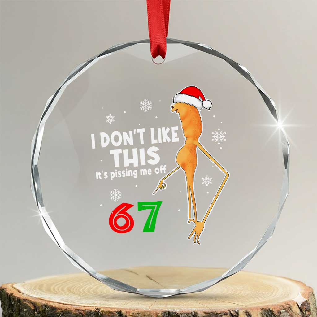 Funny Marcus The Worm 67 Meme Christmas Crystal Glass Ornament I Don't Like This It's Pissing Me Off TS11 Transparent Glass 3'' Circle Print Your Wear