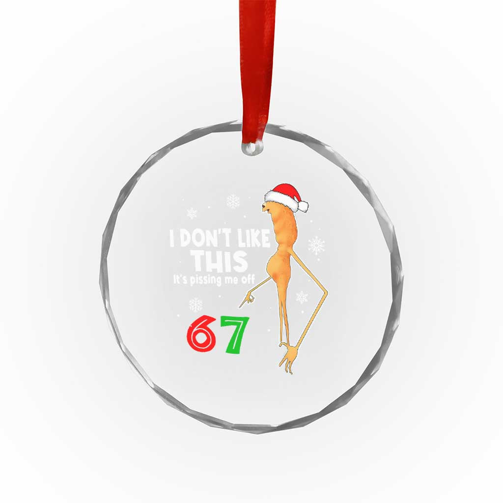 Funny Marcus The Worm 67 Meme Christmas Crystal Glass Ornament I Don't Like This It's Pissing Me Off TS11 Print Your Wear