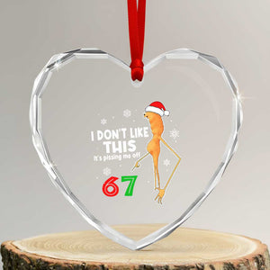 Funny Marcus The Worm 67 Meme Christmas Heart Crystal Glass Ornament I Don't Like This It's Pissing Me Off TS11 Transparent Glass 3'' Heart Print Your Wear