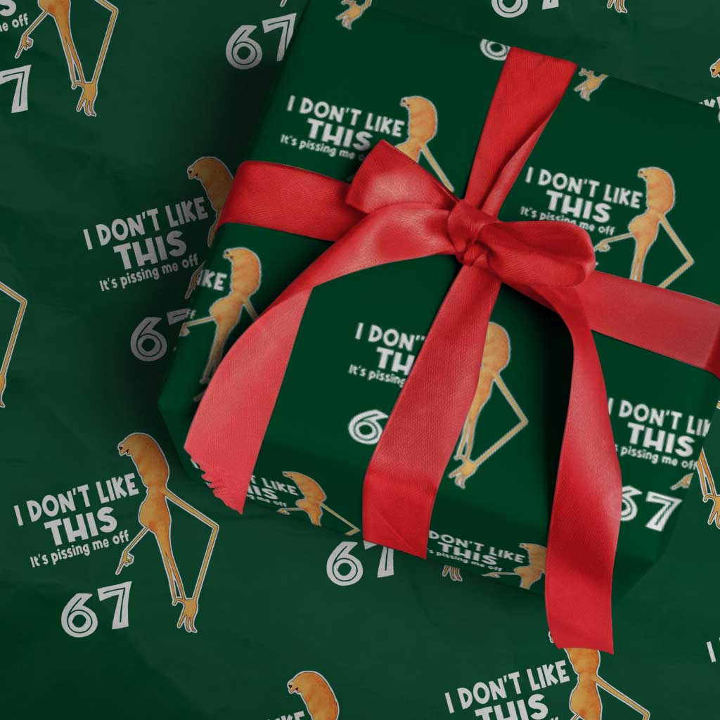 Funny Marcus The Worm 67 Meme Wrapping Paper Roll I Dont Like This Its Pissing Me Off TS11 Green Print Your Wear