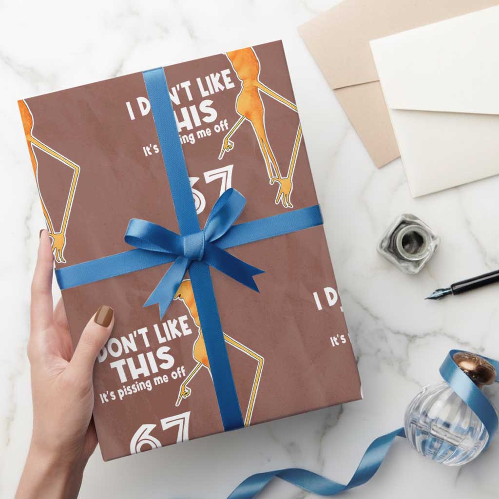 Funny Marcus The Worm 67 Meme Wrapping Paper Roll I Dont Like This Its Pissing Me Off TS11 Mocha Print Your Wear