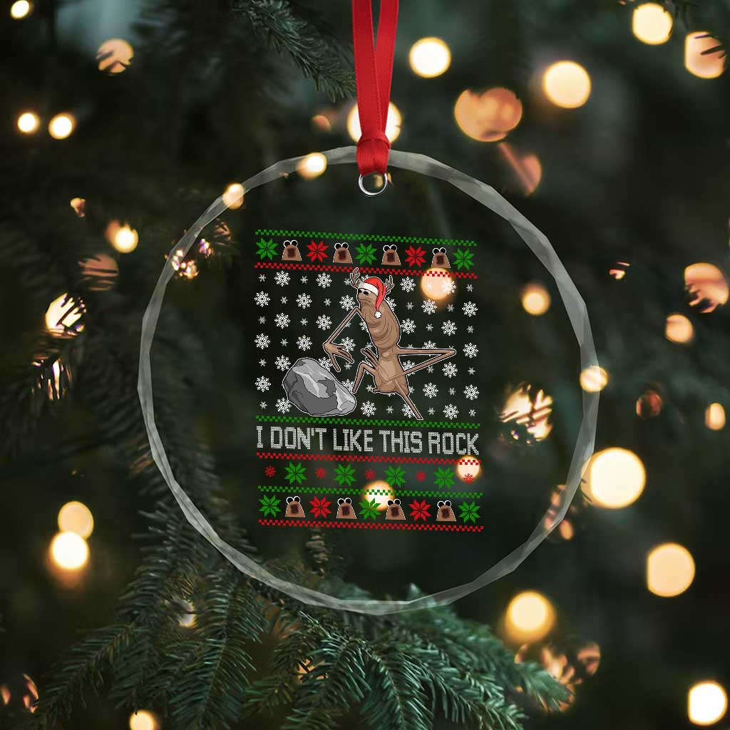 Funny Marcus The Worm Christmas Crystal Glass Ornament I Dont Like This Rock Xmas Holiday TS11 Print Your Wear
