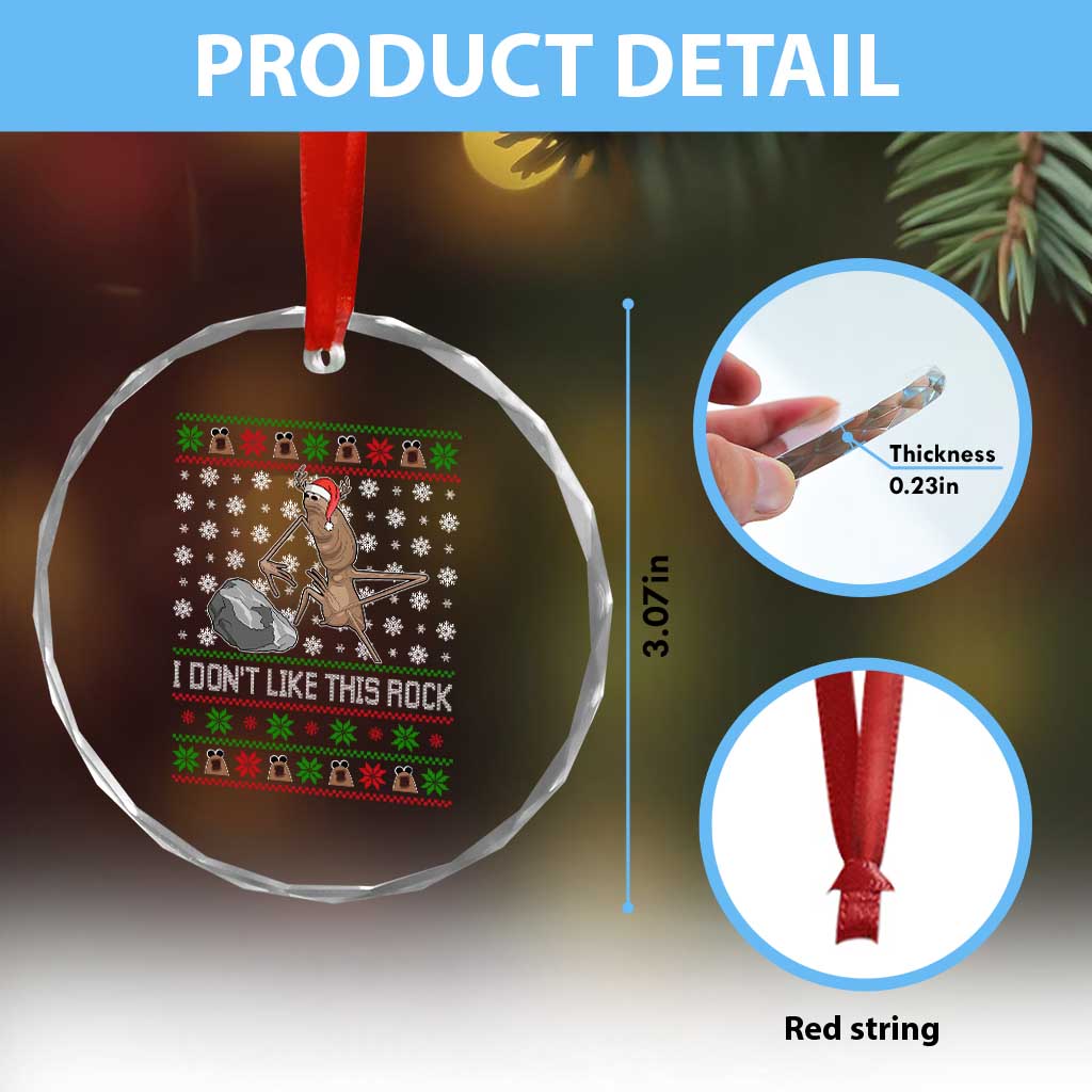 Funny Marcus The Worm Christmas Crystal Glass Ornament I Dont Like This Rock Xmas Holiday TS11 Print Your Wear