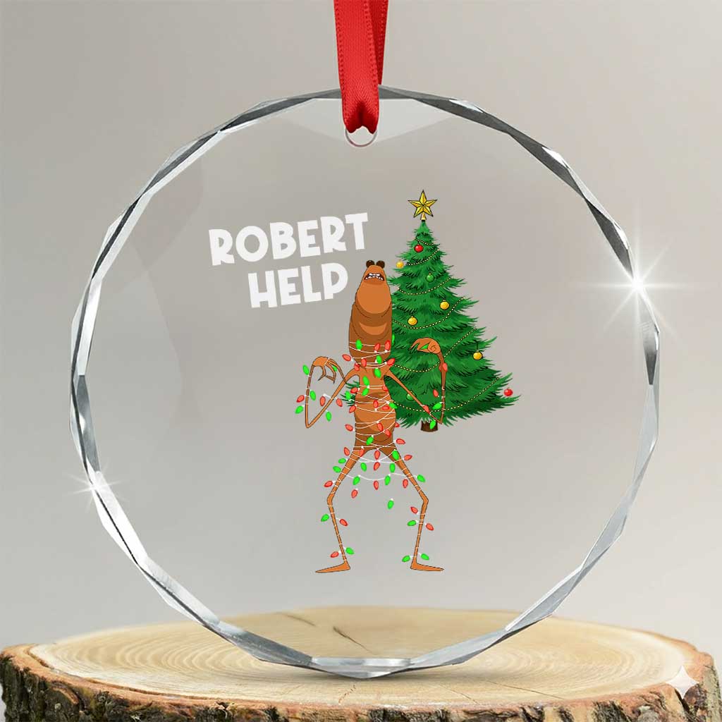 Funny Marcus The Worm Christmas Crystal Glass Ornament Robert Help Xmas Tree TS11 Transparent Glass 3'' Circle Print Your Wear