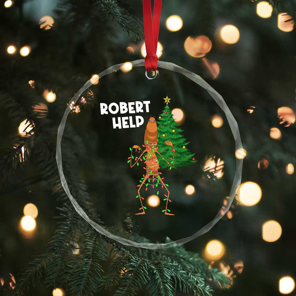Funny Marcus The Worm Christmas Crystal Glass Ornament Robert Help Xmas Tree TS11 Print Your Wear