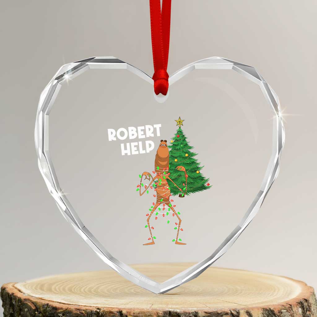 Funny Marcus The Worm Christmas Heart Crystal Glass Ornament Robert Help Xmas Tree TS11 Transparent Glass 3'' Heart Print Your Wear