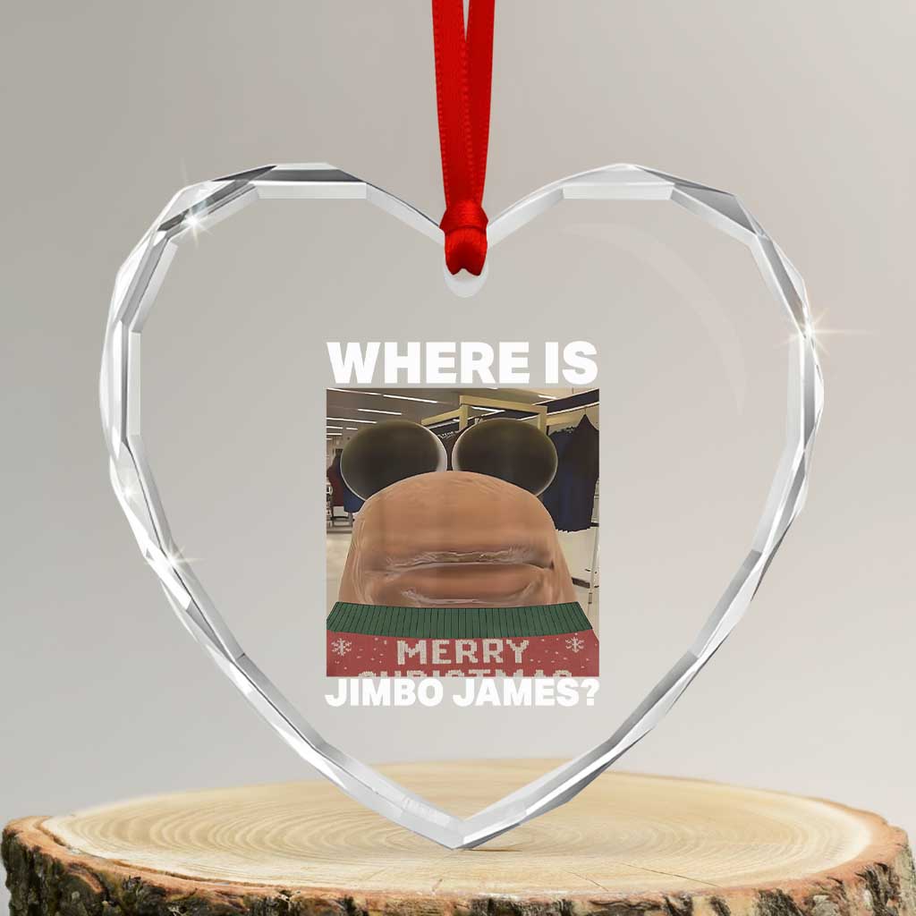 Funny Marcus The Worm Christmas Heart Crystal Glass Ornament Where Is Jimbo James Xmas Ugly Sweater TS11 Transparent Glass 3'' Heart Print Your Wear