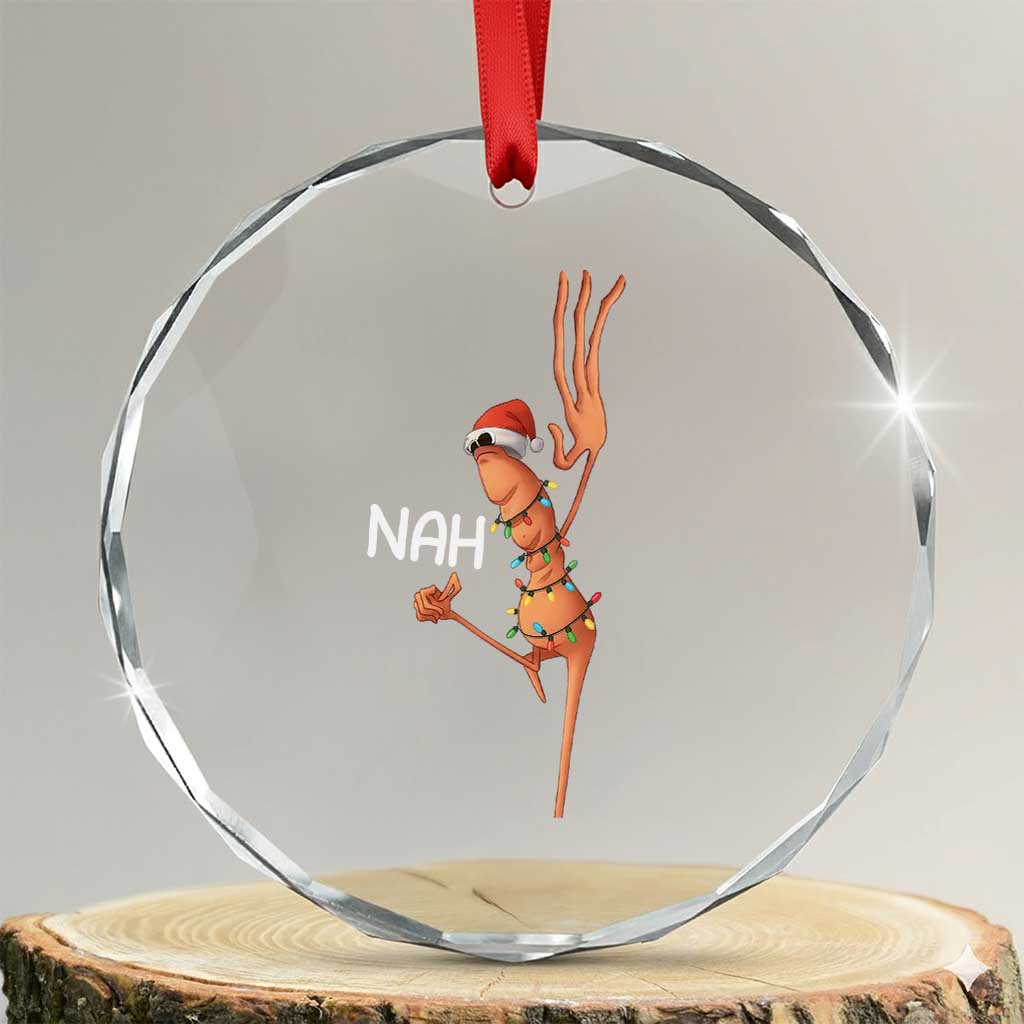 Funny Marcus The Worm Christmas Nah Crystal Glass Ornament TS11 Transparent Glass 3'' Circle Print Your Wear