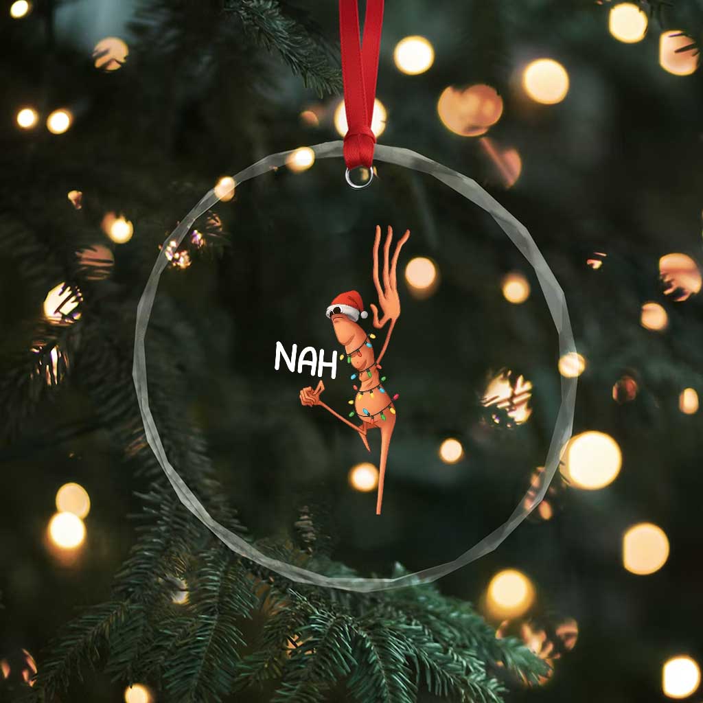 Funny Marcus The Worm Christmas Nah Crystal Glass Ornament TS11 Print Your Wear