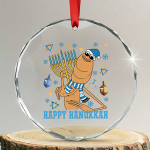 Funny Marcus The Worm Hanukkah Meme Crystal Glass Ornament TS14 Transparent Glass 3'' Circle Print Your Wear