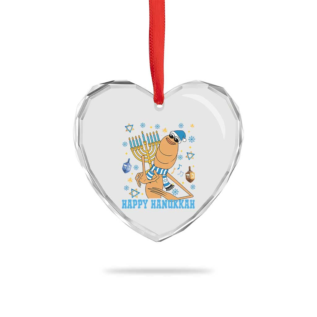 Funny Marcus The Worm Hanukkah Meme Heart Crystal Glass Ornament TS14 Print Your Wear