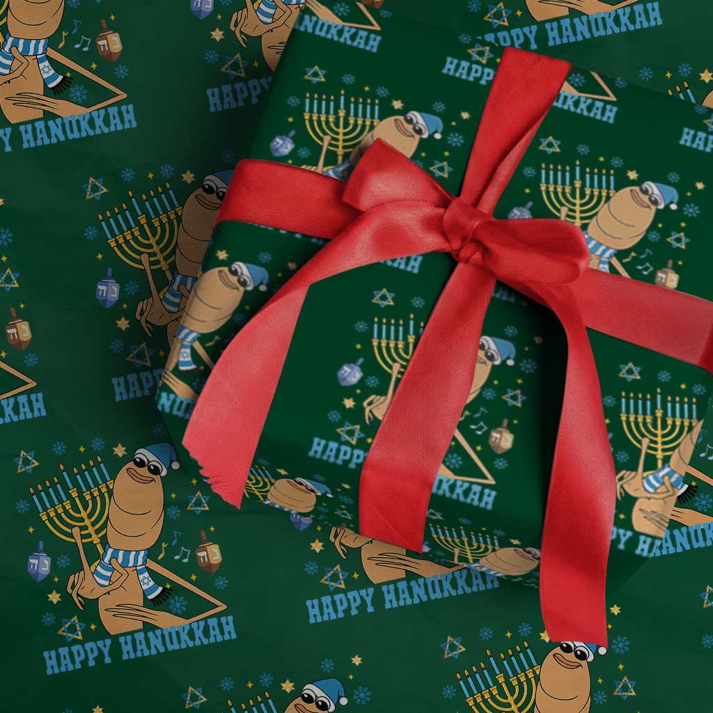 Funny Marcus The Worm Hanukkah Meme Wrapping Paper Roll TS14 Green Print Your Wear