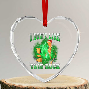 Funny Marcus The Worm Heart Crystal Glass Ornament I Don't Like This Rock Brain Rot TS10 Transparent Glass 3'' Heart Print Your Wear