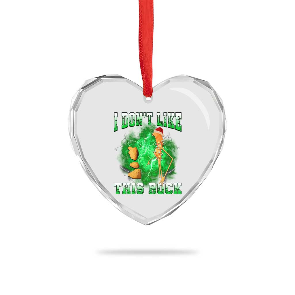 Funny Marcus The Worm Heart Crystal Glass Ornament I Don't Like This Rock Brain Rot TS10 Print Your Wear