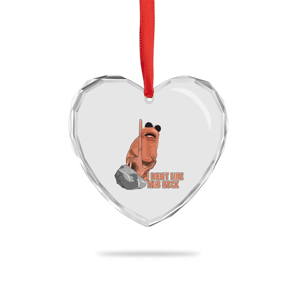 Funny Marcus The Worm Heart Crystal Glass Ornament I Dont Like This Rock Meme TS11 Print Your Wear