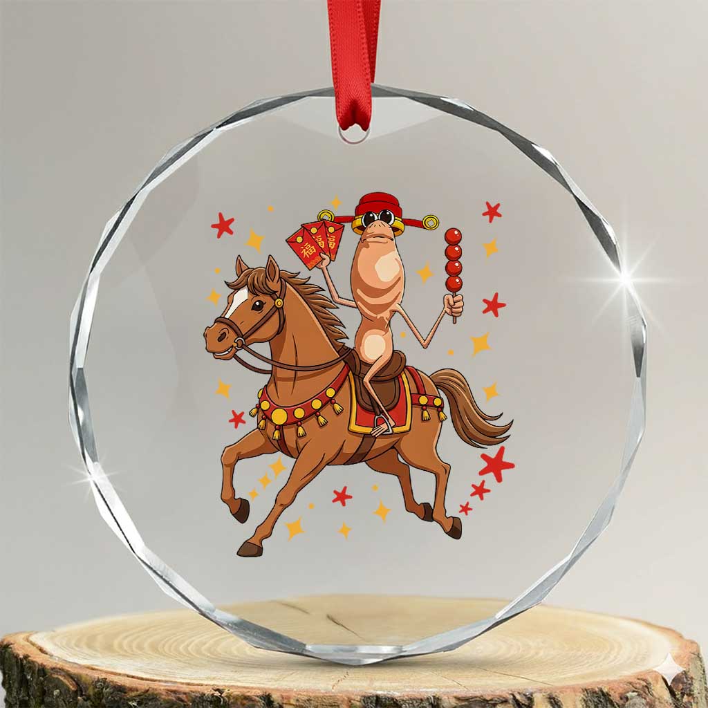 Funny Marcus The Worm Lunar New Year Crystal Glass Ornament Viral Meme TS12 Transparent Glass 3'' Circle Print Your Wear