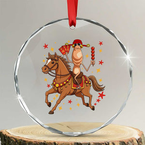 Funny Marcus The Worm Lunar New Year Crystal Glass Ornament Viral Meme TS12 Transparent Glass 3'' Circle Print Your Wear