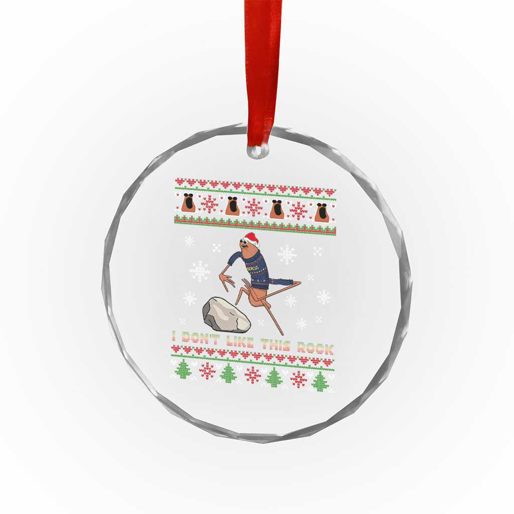 Funny Marcus The Worm Meme Crystal Glass Ornament I Do Not Like This Rock Ugly Christmas Gift TS12 Print Your Wear