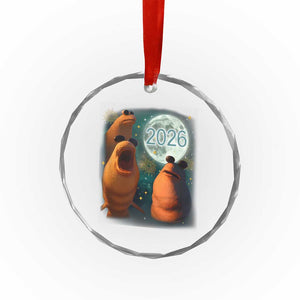 Funny Marcus The Worm New Year Crystal Glass Ornament Happy New Year 2026 Moon NYE Party TS11 Print Your Wear