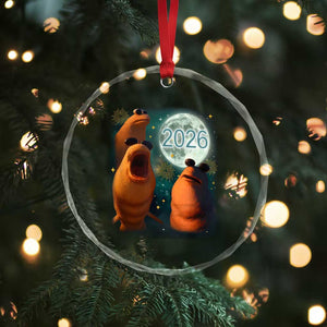 Funny Marcus The Worm New Year Crystal Glass Ornament Happy New Year 2026 Moon NYE Party TS11 Print Your Wear