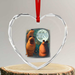 Funny Marcus The Worm New Year Heart Crystal Glass Ornament Happy New Year 2026 Moon NYE Party TS11 Transparent Glass 3'' Heart Print Your Wear