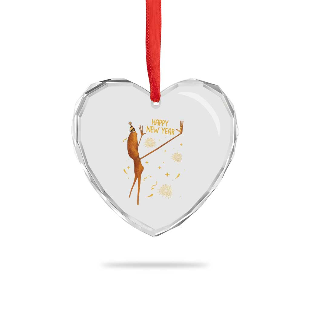 Funny Marcus The Worm New Year Heart Crystal Glass Ornament Happy New Year NYE Party Firework TS11 Print Your Wear