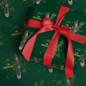 Funny Marcus The Worm New Year Wrapping Paper Roll I Am Sensitive NYE Party Firework TS11 Green Print Your Wear