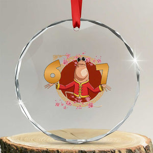 Funny Marcus The Worm Six Seven Lunar New Year Meme Crystal Glass Ornament TS12 Transparent Glass 3'' Circle Print Your Wear