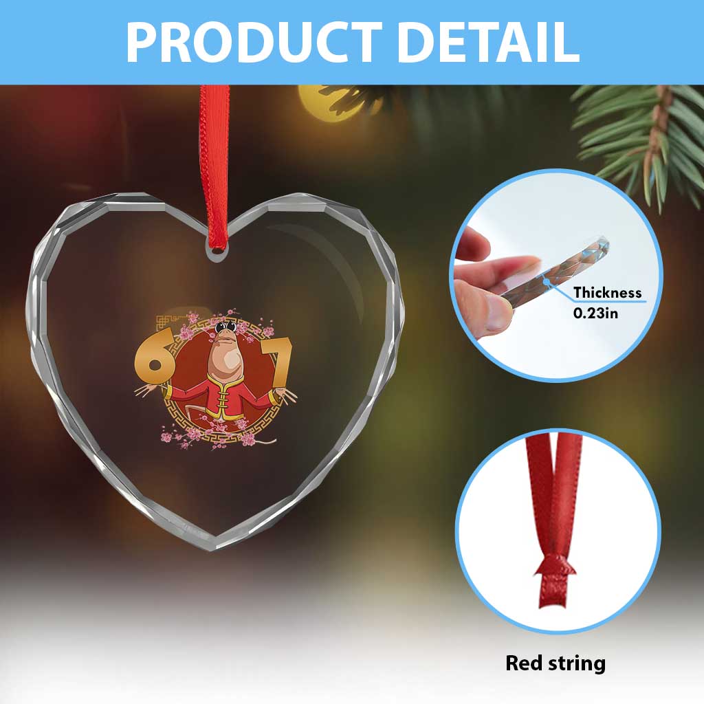 Funny Marcus The Worm Six Seven Lunar New Year Meme Heart Crystal Glass Ornament TS12 Print Your Wear