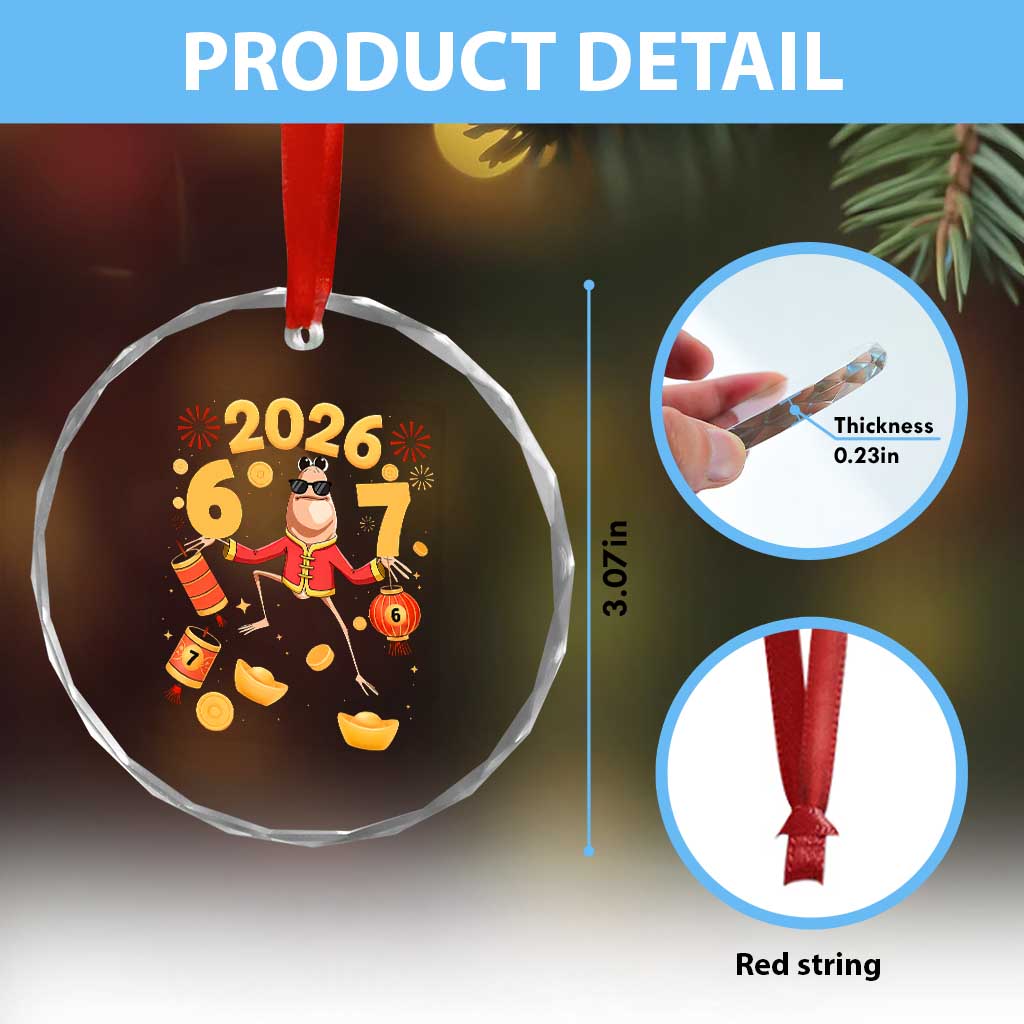 Funny Marcus The Worm Six Seven Meme Crystal Glass Ornament Lunar New Year 2026 Gift TS12 Print Your Wear