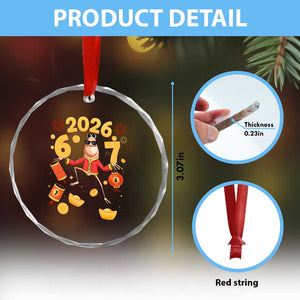 Funny Marcus The Worm Six Seven Meme Crystal Glass Ornament Lunar New Year 2026 Gift TS12 Print Your Wear