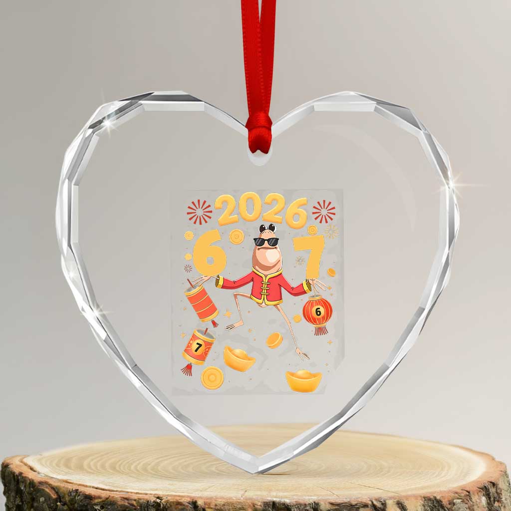 Funny Marcus The Worm Six Seven Meme Heart Crystal Glass Ornament Lunar New Year 2026 Gift TS12 Transparent Glass 3'' Heart Print Your Wear