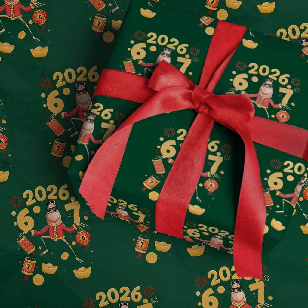 Funny Marcus The Worm Six Seven Meme Wrapping Paper Roll Lunar New Year 2026 Gift TS12 Green Print Your Wear