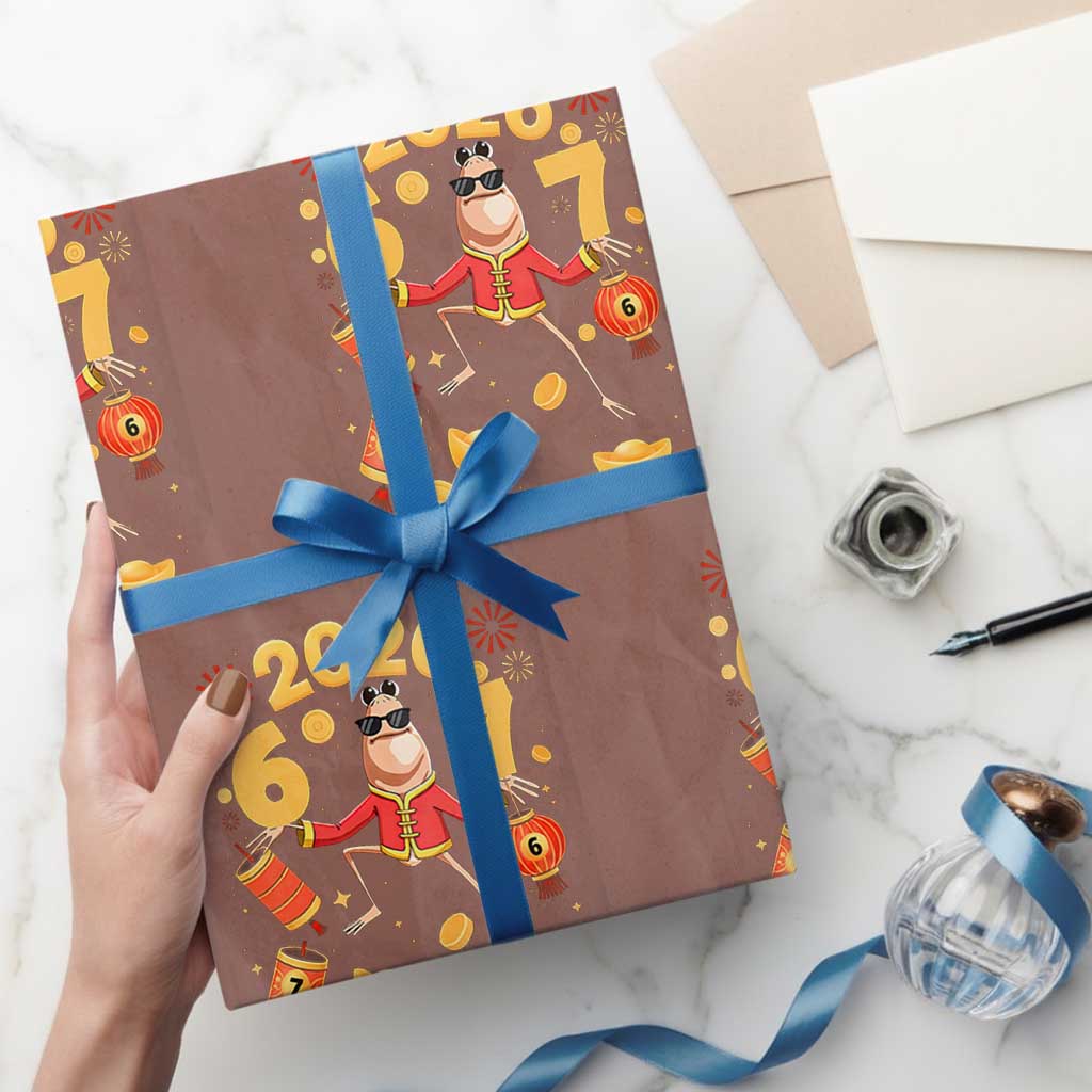 Funny Marcus The Worm Six Seven Meme Wrapping Paper Roll Lunar New Year 2026 Gift TS12 Mocha Print Your Wear