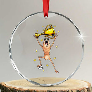 Funny Marcus The Worm Soccer Champion Crystal Glass Ornament Soccer Lover TS12 Transparent Glass 3'' Circle Print Your Wear