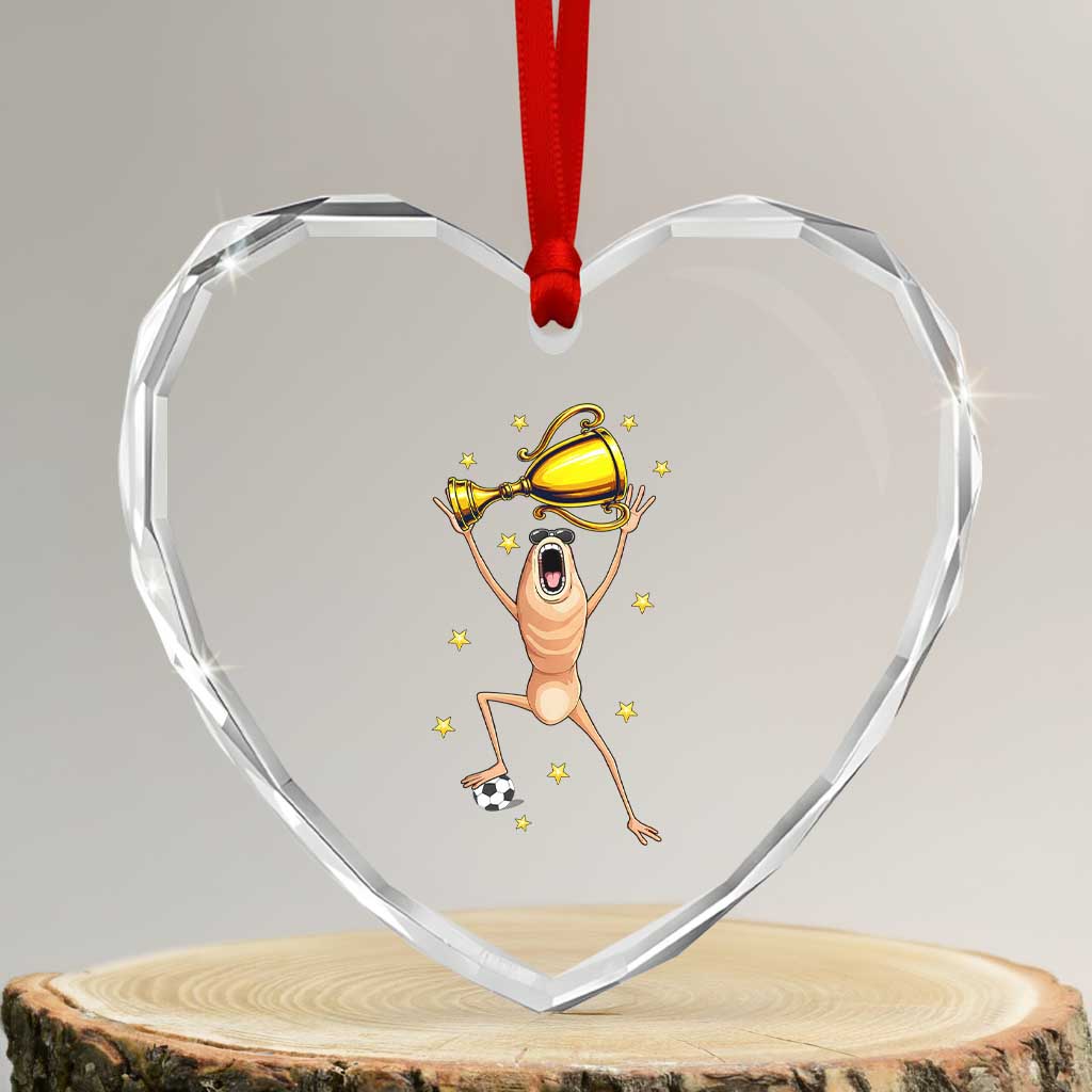 Funny Marcus The Worm Soccer Champion Heart Crystal Glass Ornament Soccer Lover TS12 Transparent Glass 3'' Heart Print Your Wear