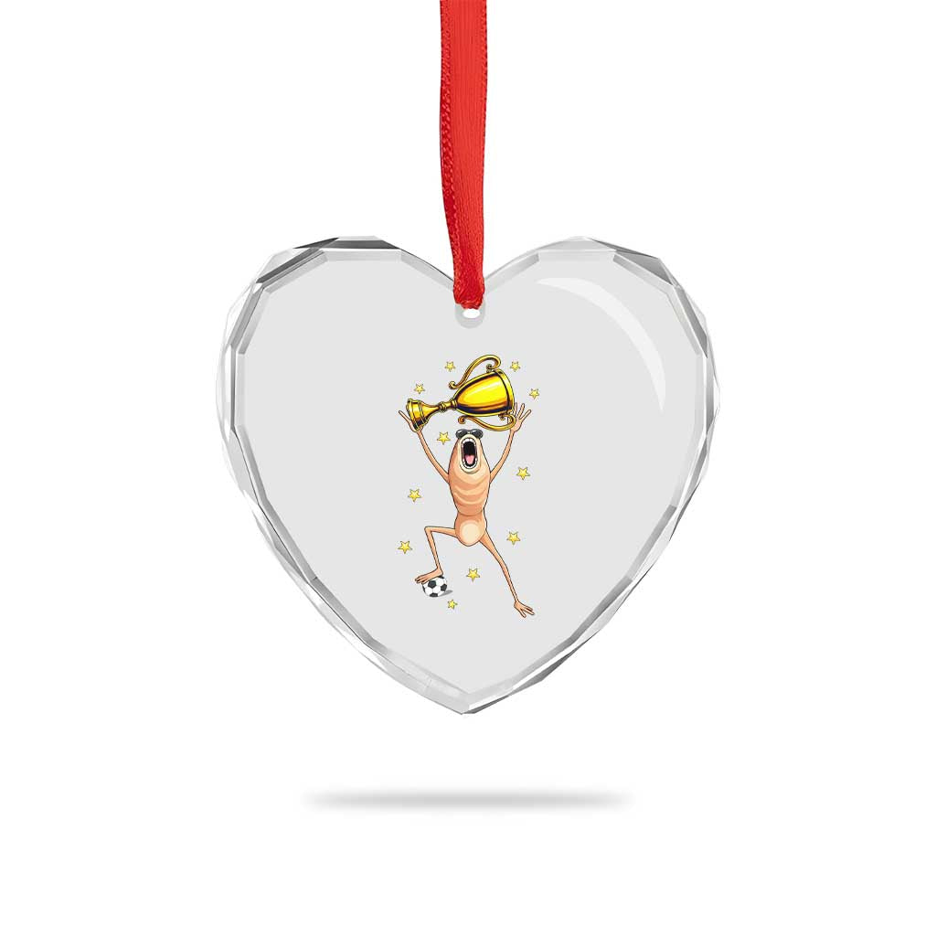 Funny Marcus The Worm Soccer Champion Heart Crystal Glass Ornament Soccer Lover TS12 Print Your Wear