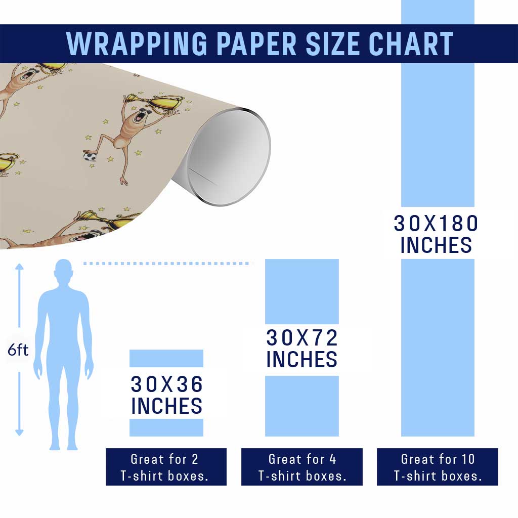 Funny Marcus The Worm Soccer Champion Wrapping Paper Roll Soccer Lover TS12 Print Your Wear