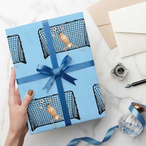Funny Marcus The Worm Soccer Goalkeeper Gift Wrapping Paper Roll TS12 Light Blue Print Your Wear