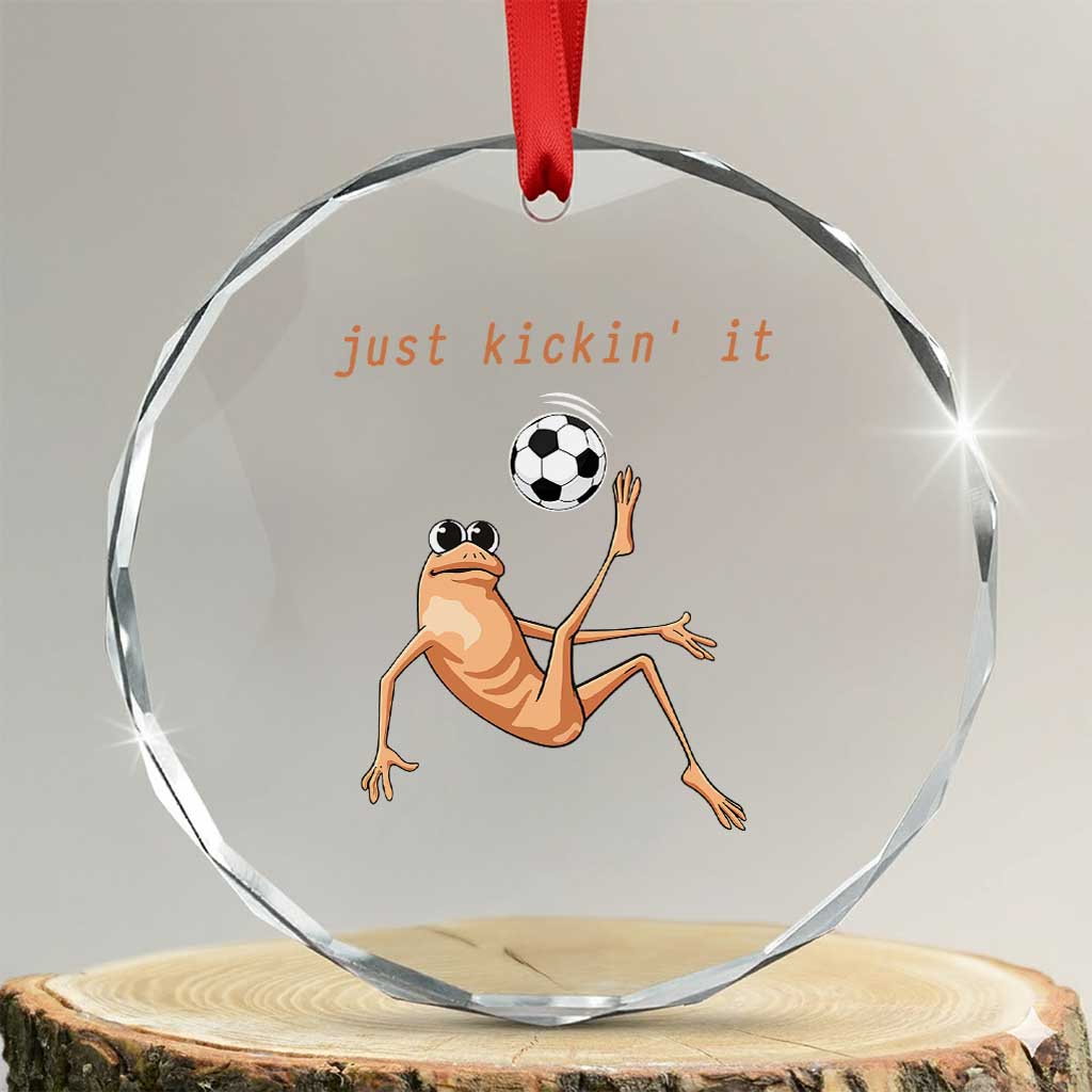 Funny Marcus The Worm Soccer Lover Crystal Glass Ornament Just Kickin It TS12 Transparent Glass 3'' Circle Print Your Wear