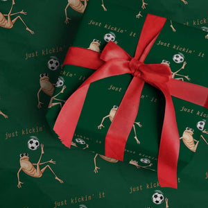 Funny Marcus The Worm Soccer Lover Wrapping Paper Roll Just Kickin It TS12 Green Print Your Wear