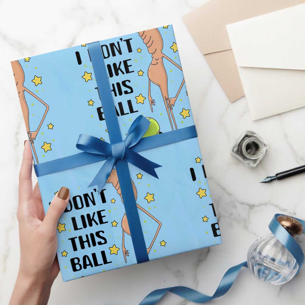 Funny Marcus The Worm Tennis Lover Wrapping Paper Roll I Do Not Like This Ball TS12 Light Blue Print Your Wear
