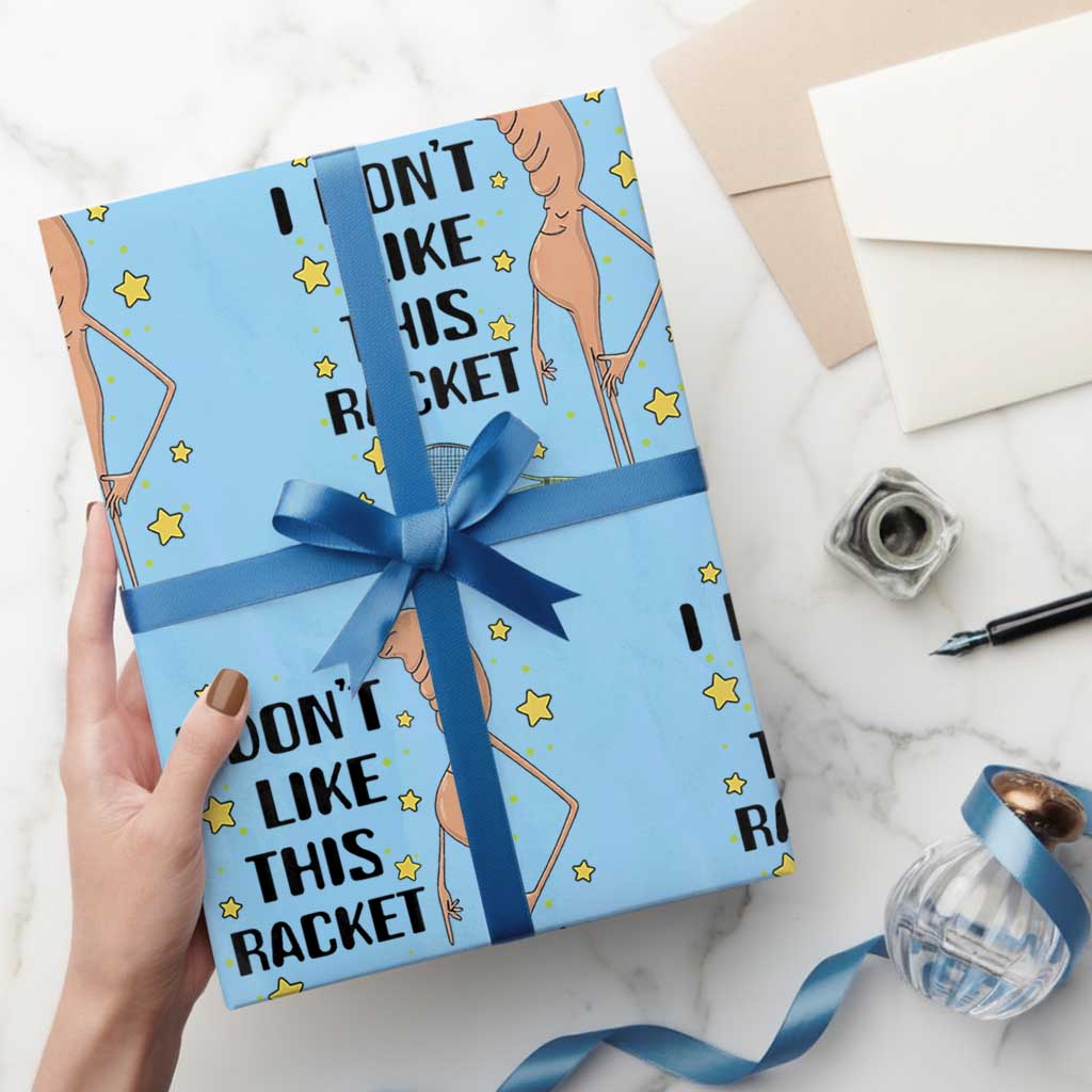 Funny Marcus The Worm Tennis Lover Wrapping Paper Roll I Do Not Like This Racket TS12 Light Blue Print Your Wear