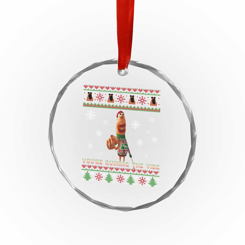 Funny Marcus The Worm You Are Ruining The Vibe Crystal Glass Ornament Ugly Christmas Gift TS12 Print Your Wear