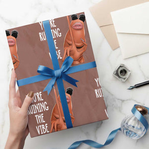 Funny Marcus Wrapping Paper Roll You Are Ruining The Vibe Worm Meme TS11 Mocha Print Your Wear