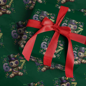 Funny Mardi Gras 67 Voodoo Doll Wrapping Paper Roll Fat Tuesday Six Seven Meme TS11 Green Print Your Wear
