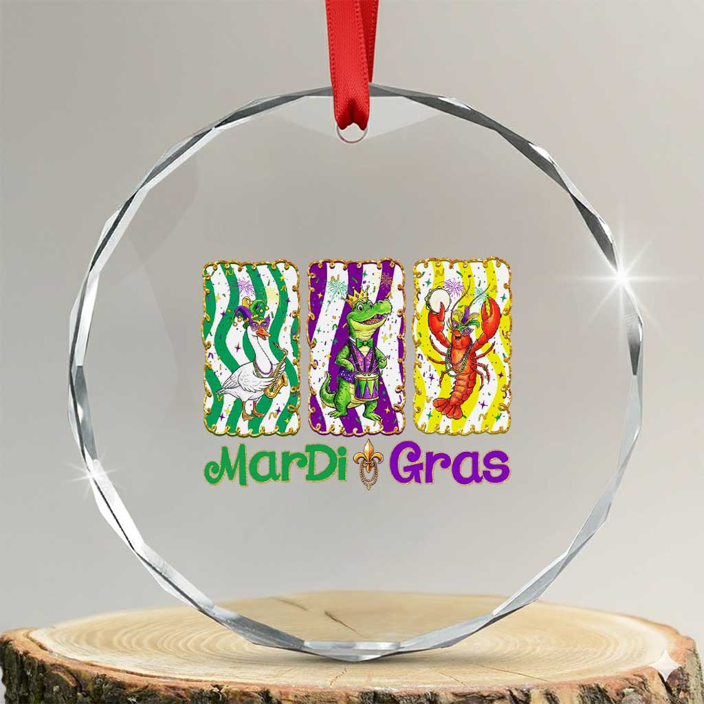 Funny Mardi Gras Animal Crystal Glass Ornament Alligator Crawfish Goose New Orleans Louisiana TS14 Transparent Glass 3'' Circle Print Your Wear