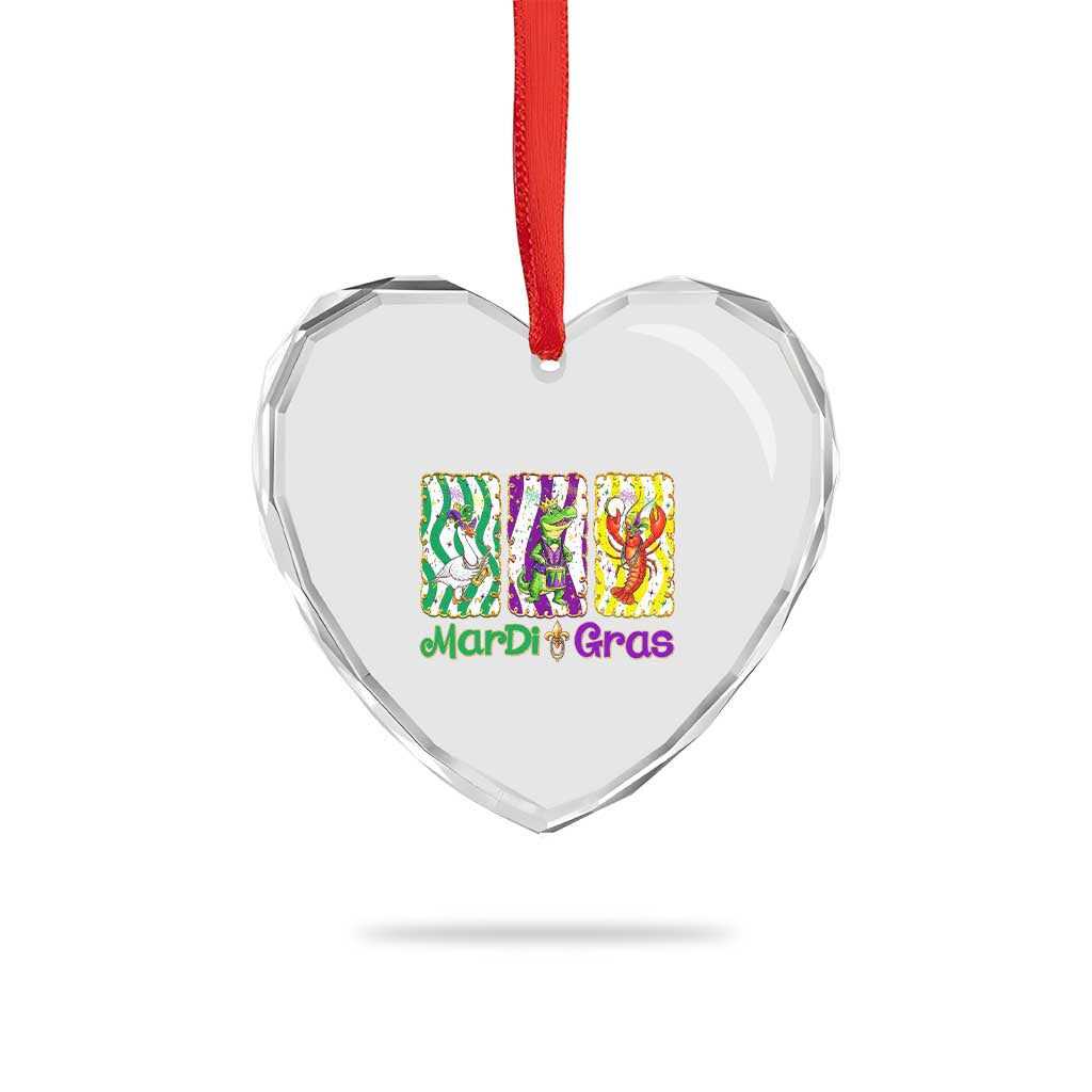 Funny Mardi Gras Animal Heart Crystal Glass Ornament Alligator Crawfish Goose New Orleans Louisiana TS14 Print Your Wear