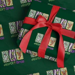 Funny Mardi Gras Animal Wrapping Paper Roll Alligator Crawfish Goose New Orleans Louisiana TS14 Green Print Your Wear