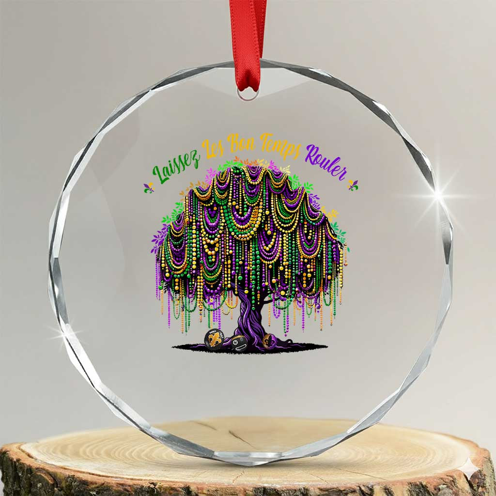 Funny Mardi Gras Bead Tree Carnival New Orleans Coconut Crystal Glass Ornament TS11 Transparent Glass 3'' Circle Print Your Wear